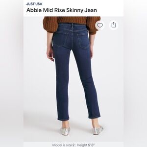 Just USA Blue Mid Rise Skinny Leg Jeans